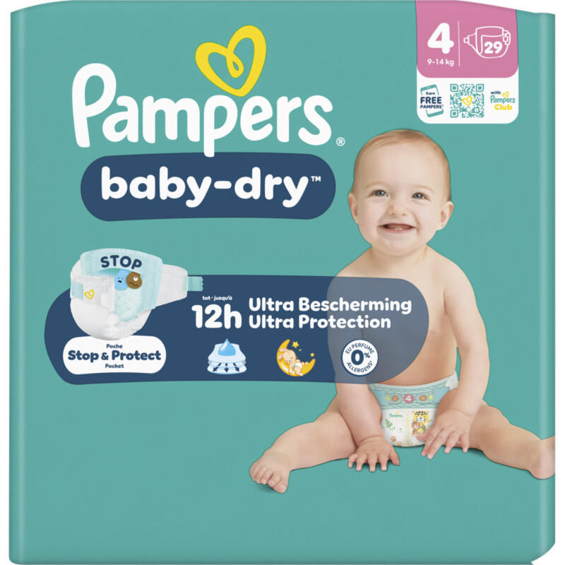 Pampers Baby-Dry Maat 4 — 180 stuks