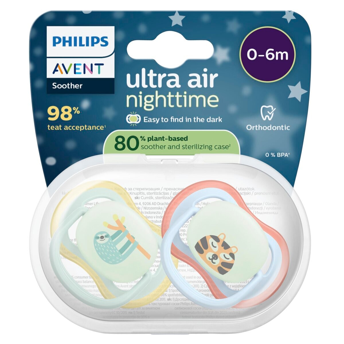 Philips Avent Soother Ultra Air 0-6M SCF376/24 Nighttime Fopspeen